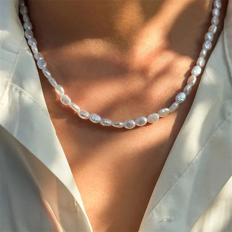 여성을위한 패션 간단한 모조 진주 초커 목걸이 빈티지  - Pearl Choker Necklace Vintage 리뷰 및 가격