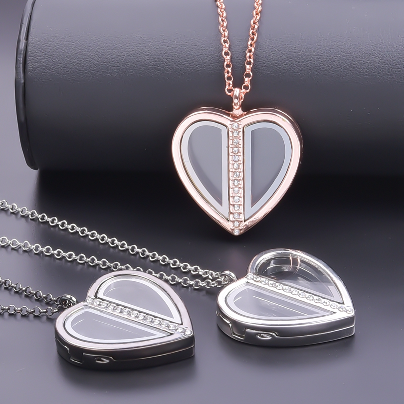 자석 하트 로켓 목걸이, 여성 남성 펜던트 플로팅 크리 - Heart Locket Necklace Photo 리뷰 및 가격