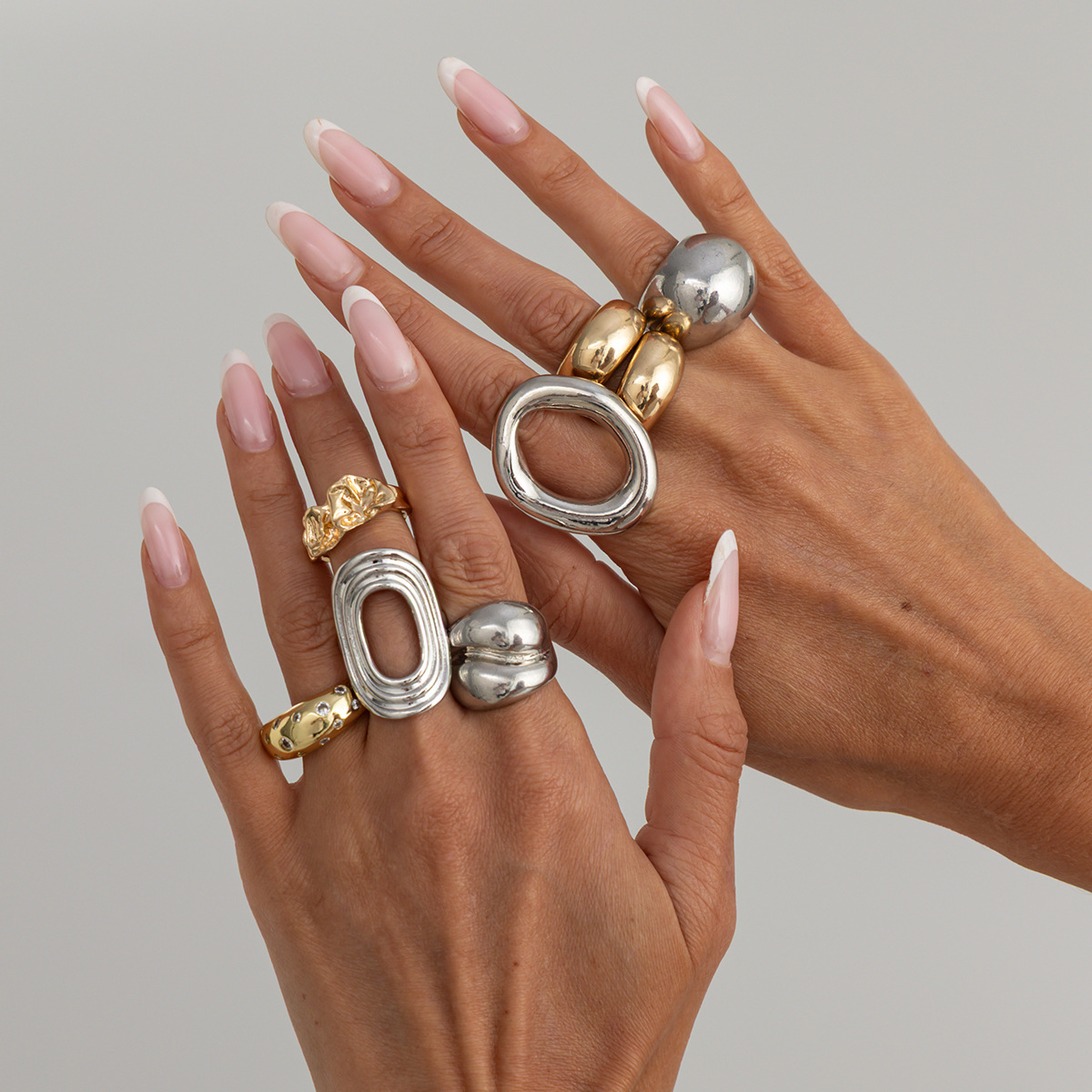 8개/세트 빈티지 펑크 골드 실버 컬러 속이 빈 금속  - Vintage Punk Knuckle Rings Set 리뷰 및 가격