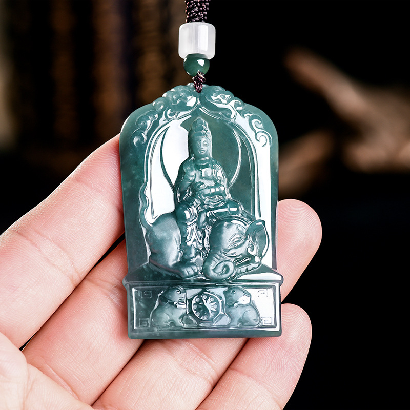 천연 버마산 경옥 관음 펜던트 목걸이 참 장식품 디자이 - Necklaces 리뷰 및 가격