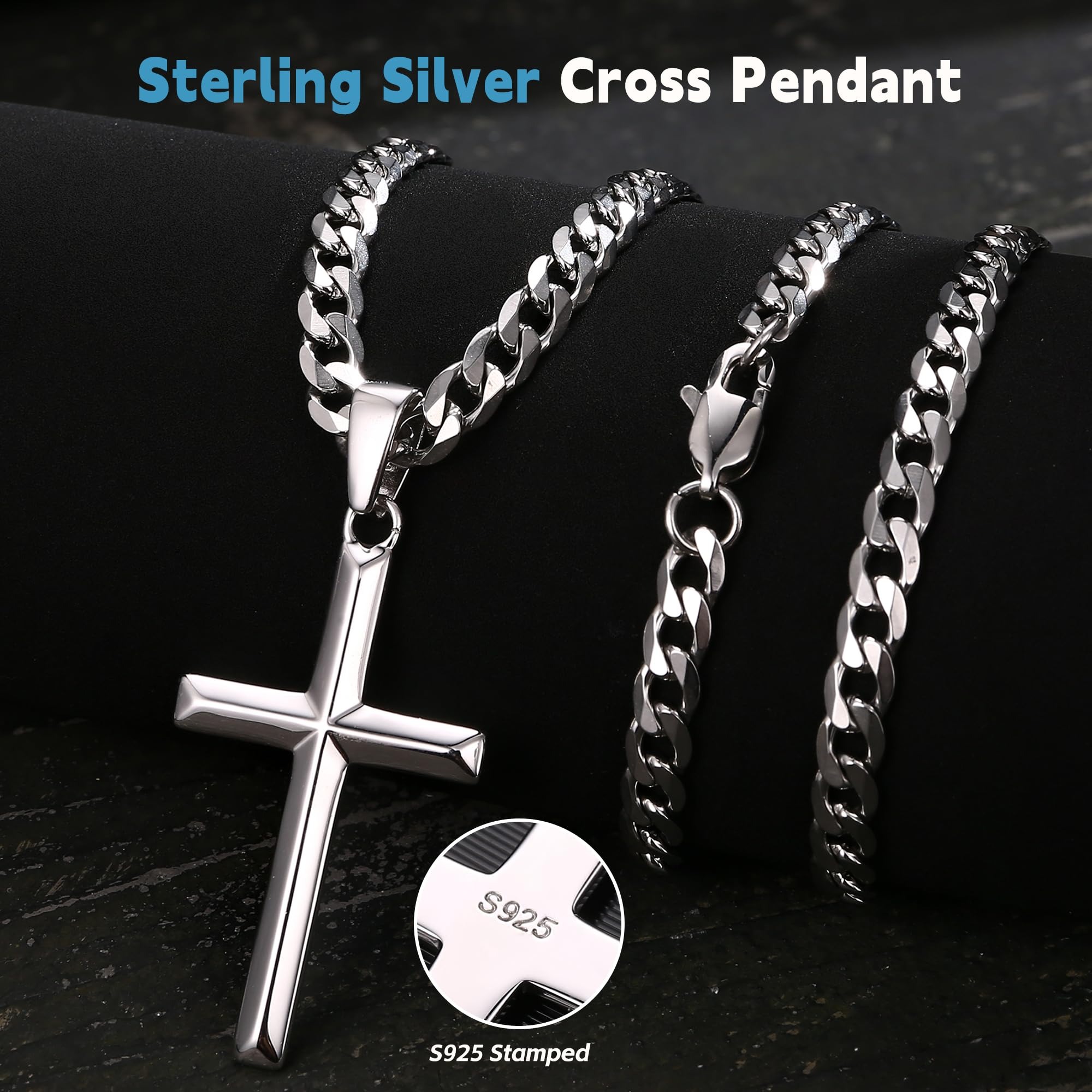 팬실버 925 스털링 실버 십자가 목걸이 남녀 공용 스 - 925 Sterling Silver Chain Necklace Men 리뷰 및 가격