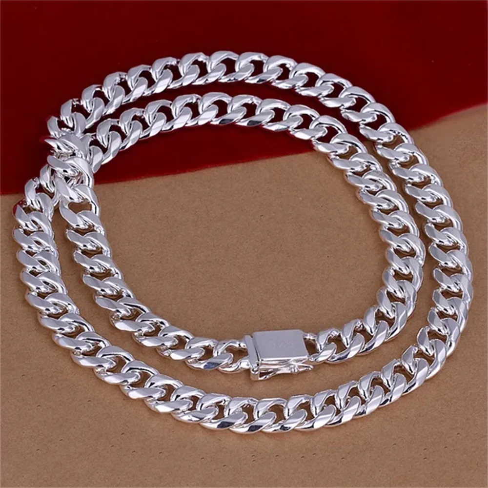 20-24 인치 925 스털링 실버 클래식 10mm 기 - 925 Sterling Silver Chain Necklace Men 리뷰 및 가격