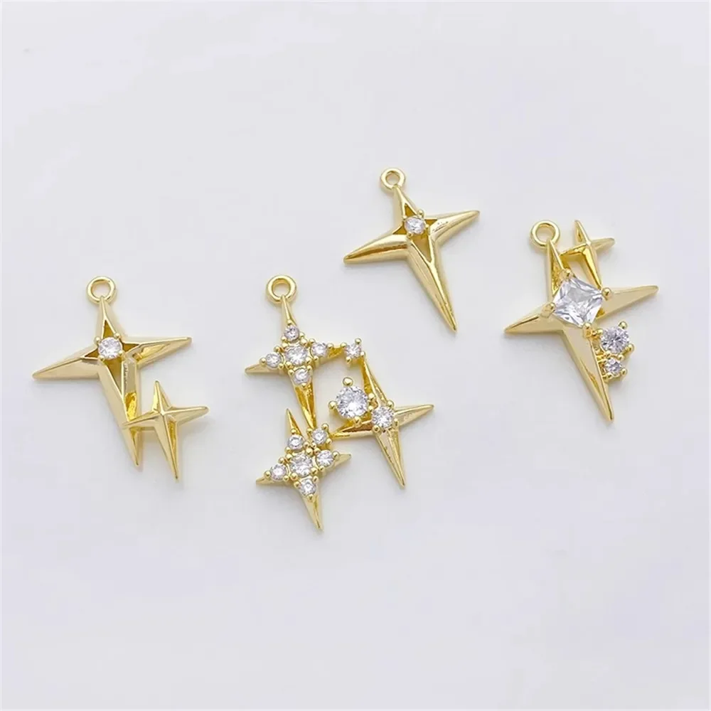 14K 금도금 마이크로 인레이드 지르콘 크로스 스타 펜 - Cross Pendant Necklace Gold 리뷰 및 가격