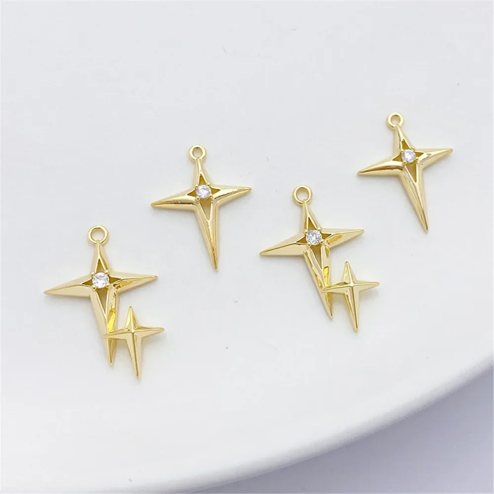 14K 금도금 마이크로 인레이드 지르콘 크로스 스타 펜 - Cross Pendant Necklace Gold 리뷰 및 가격