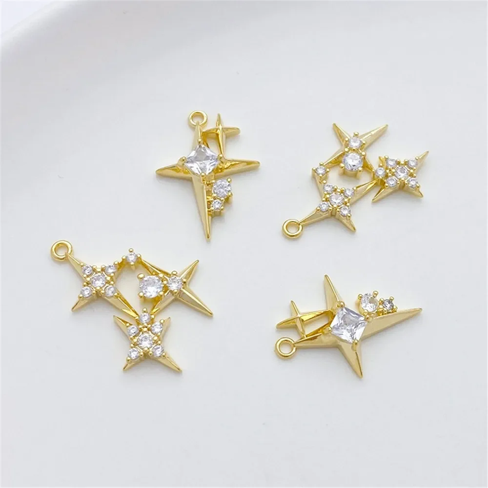 14K 금도금 마이크로 인레이드 지르콘 크로스 스타 펜 - Cross Pendant Necklace Gold 리뷰 및 가격