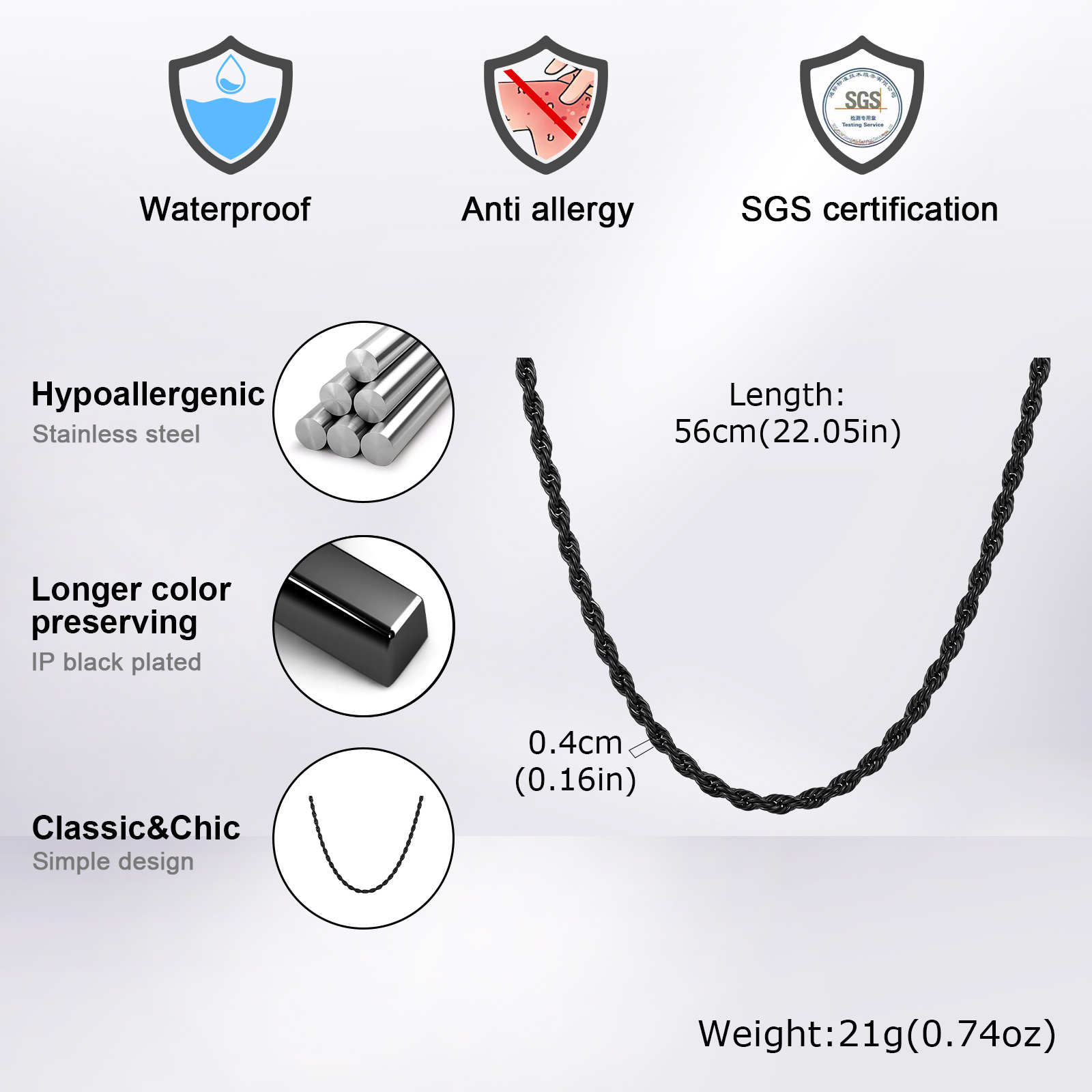 남성 여성을 위한 펑크 빈티지 로프 체인 목걸이, 골드 - Cuban Link Chain 12Mm 리뷰 및 가격