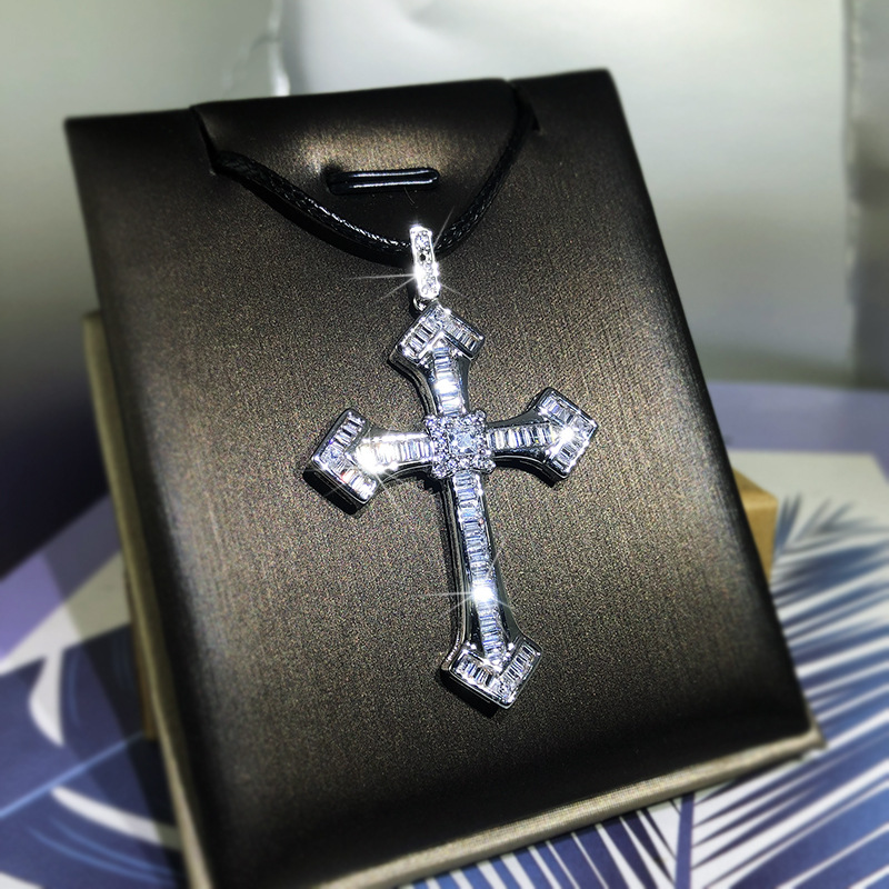 925 스털링 실버 고급 화이트 지르콘, 남성과 여성  - 925 Sterling Silver Chain Necklace Men 리뷰 및 가격