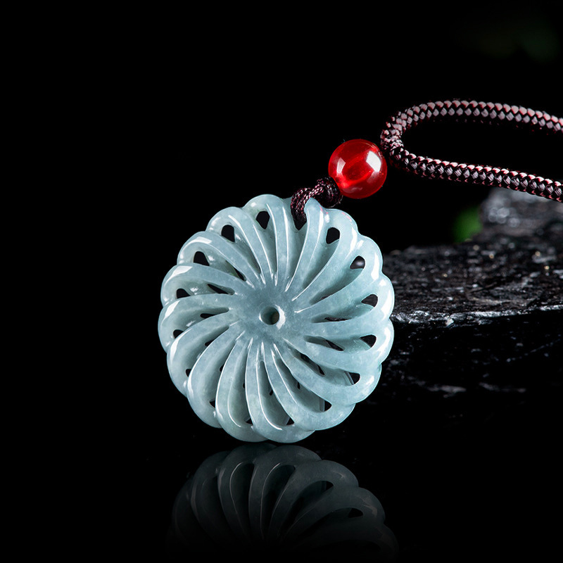 버마산 비취 꽃 펜던트 목걸이 스톤 패션 액세서리 부적 - Necklaces 리뷰 및 가격