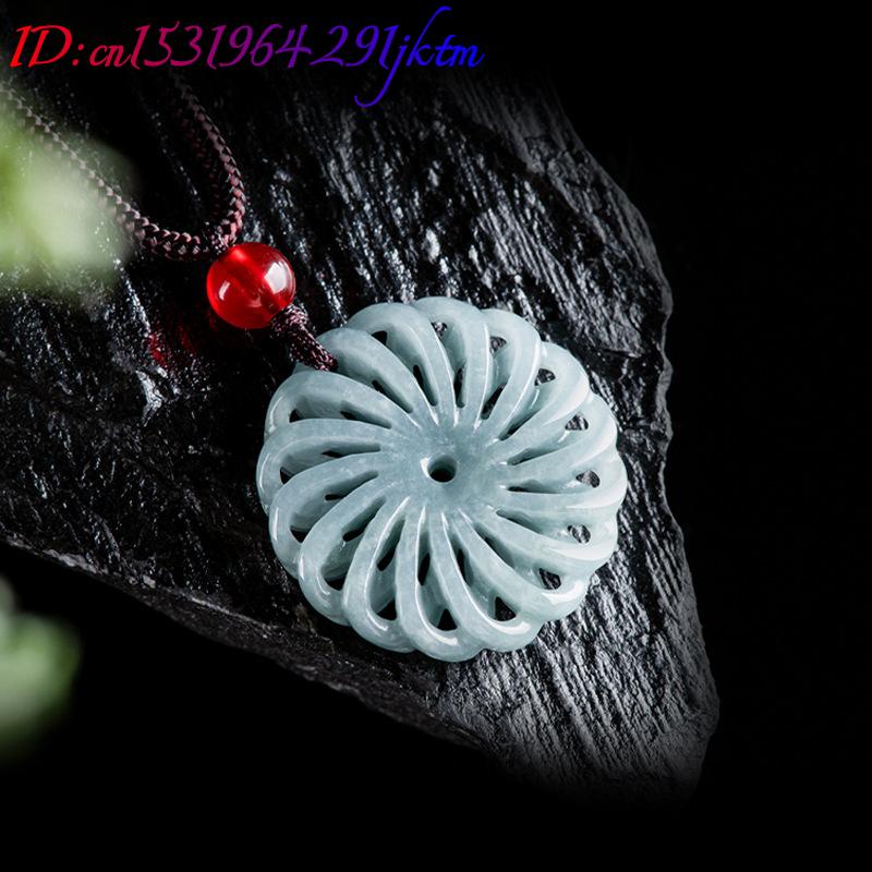 버마산 비취 꽃 펜던트 목걸이 스톤 패션 액세서리 부적 - Necklaces 리뷰 및 가격