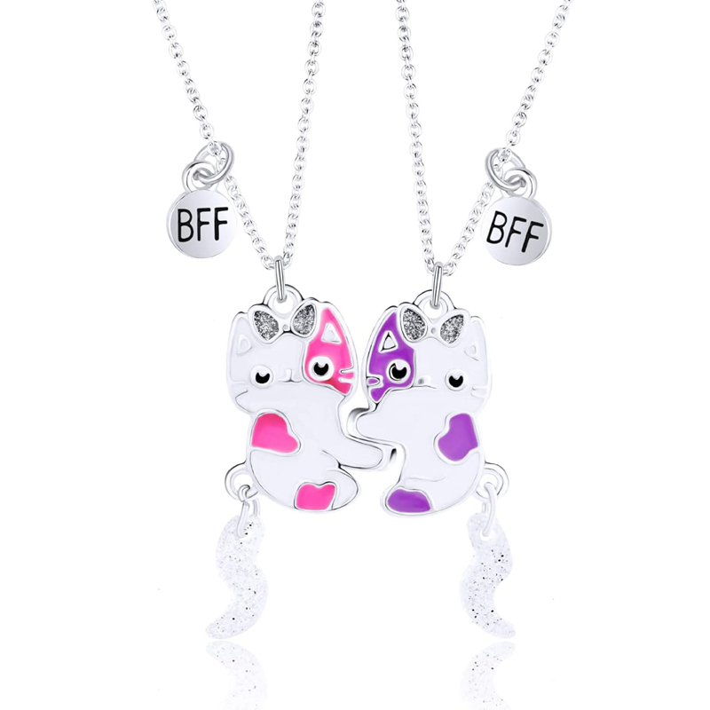 2개 세트 베스트 프렌드 펜던트 선물 자석 매칭 고양이 - Magnetic Couple Matching Necklaces 리뷰 및 가격