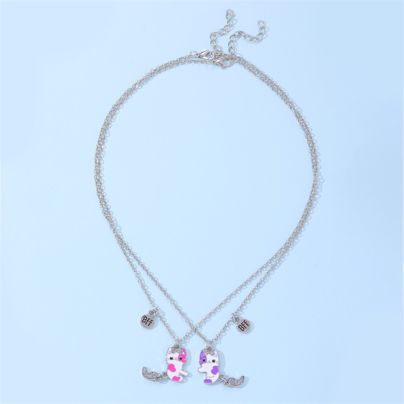 2개 세트 베스트 프렌드 펜던트 선물 자석 매칭 고양이 - Magnetic Couple Matching Necklaces 리뷰 및 가격