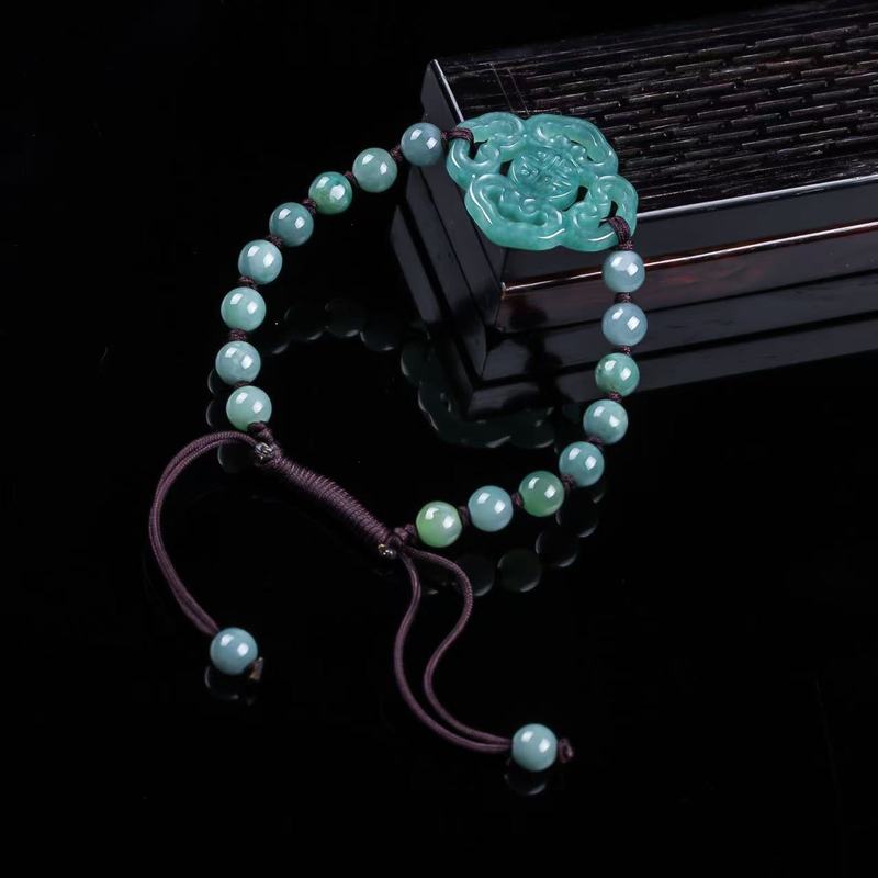 천연 비취 A급 팔찌 오리지널 디자인 세련된 블루 워터 - Bracelets 리뷰 및 가격