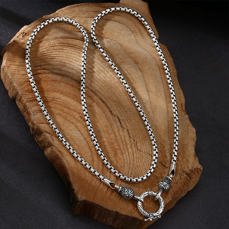OUYADI 925 스털링 실버 레트로 박스 체인 목걸 - 925 Sterling Silver Chain Necklace Men 리뷰 및 가격