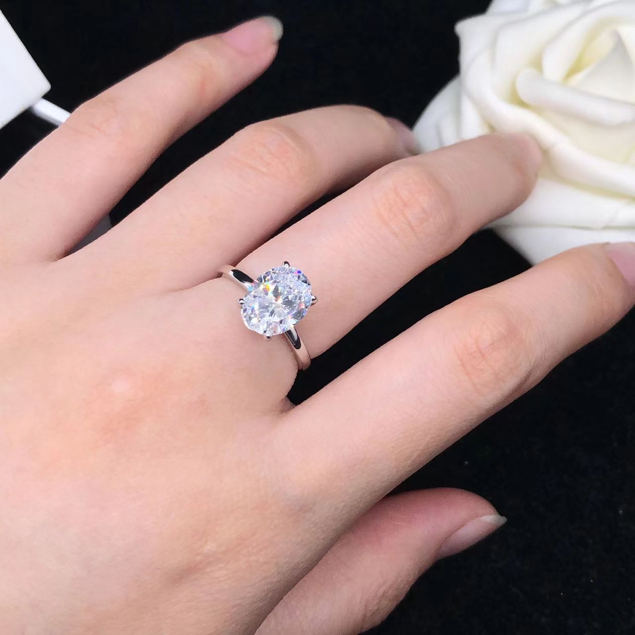 1/2/3 캐럿 오벌 컷 모이사나이트 약혼 반지 여성용 - Moissanite Engagement Ring 1 Carat 리뷰 및 가격