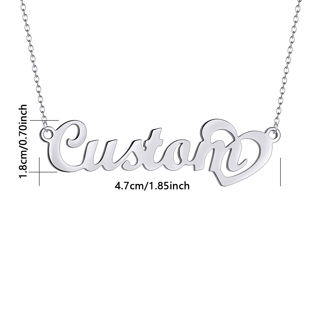 여성용 맞춤형 이름 목걸이, 미니멀리스트 문자 쇄골 체 - Custom Name Necklace Stainless Steel 리뷰 및 가격