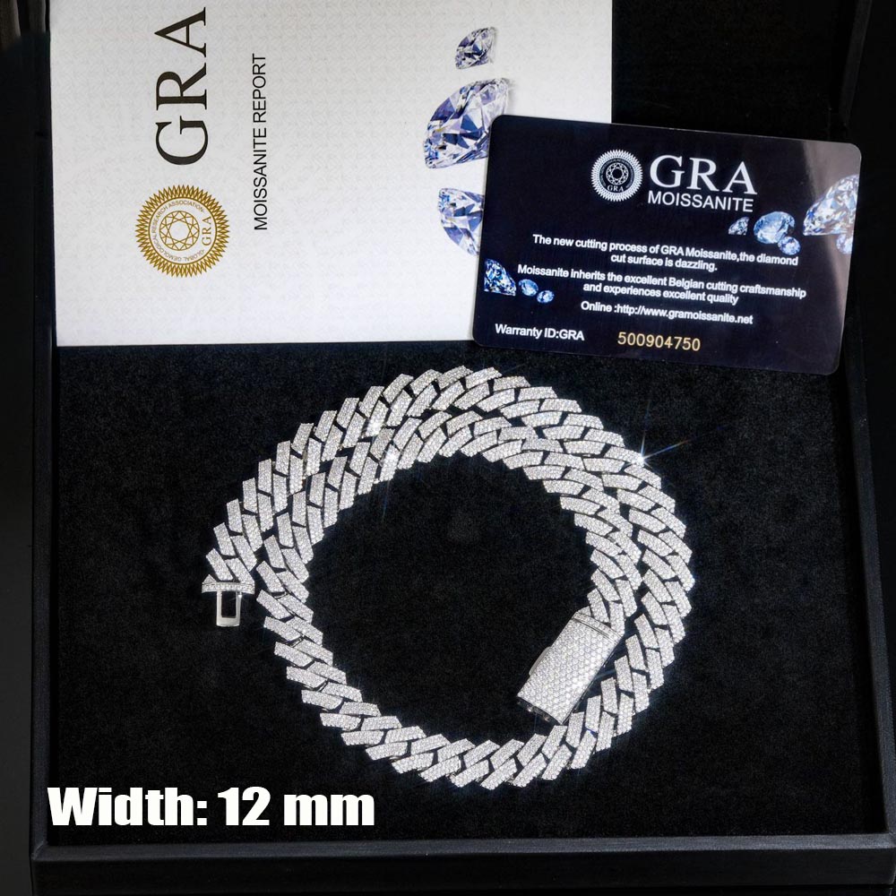 12mm 3줄 모이사나이트 아이스드 아웃 쿠반 링크 체 - Cuban Link Chain 12Mm 리뷰 및 가격