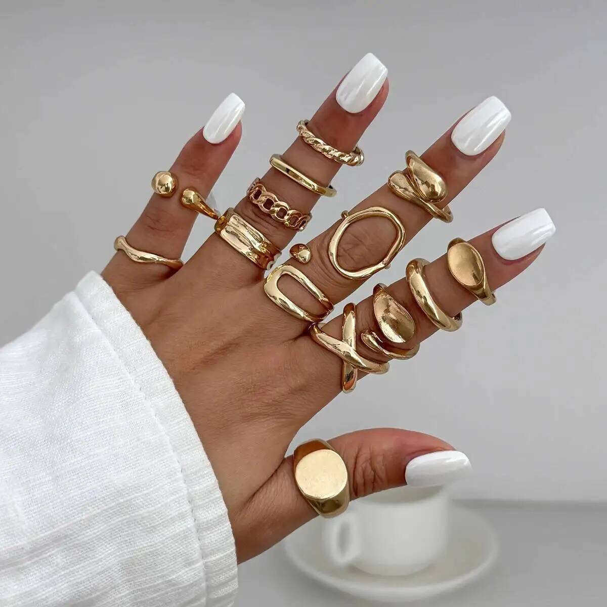 IngeSight.Z 14 개/대 힙합 펑크 불규칙한  - Vintage Punk Knuckle Rings Set 리뷰 및 가격