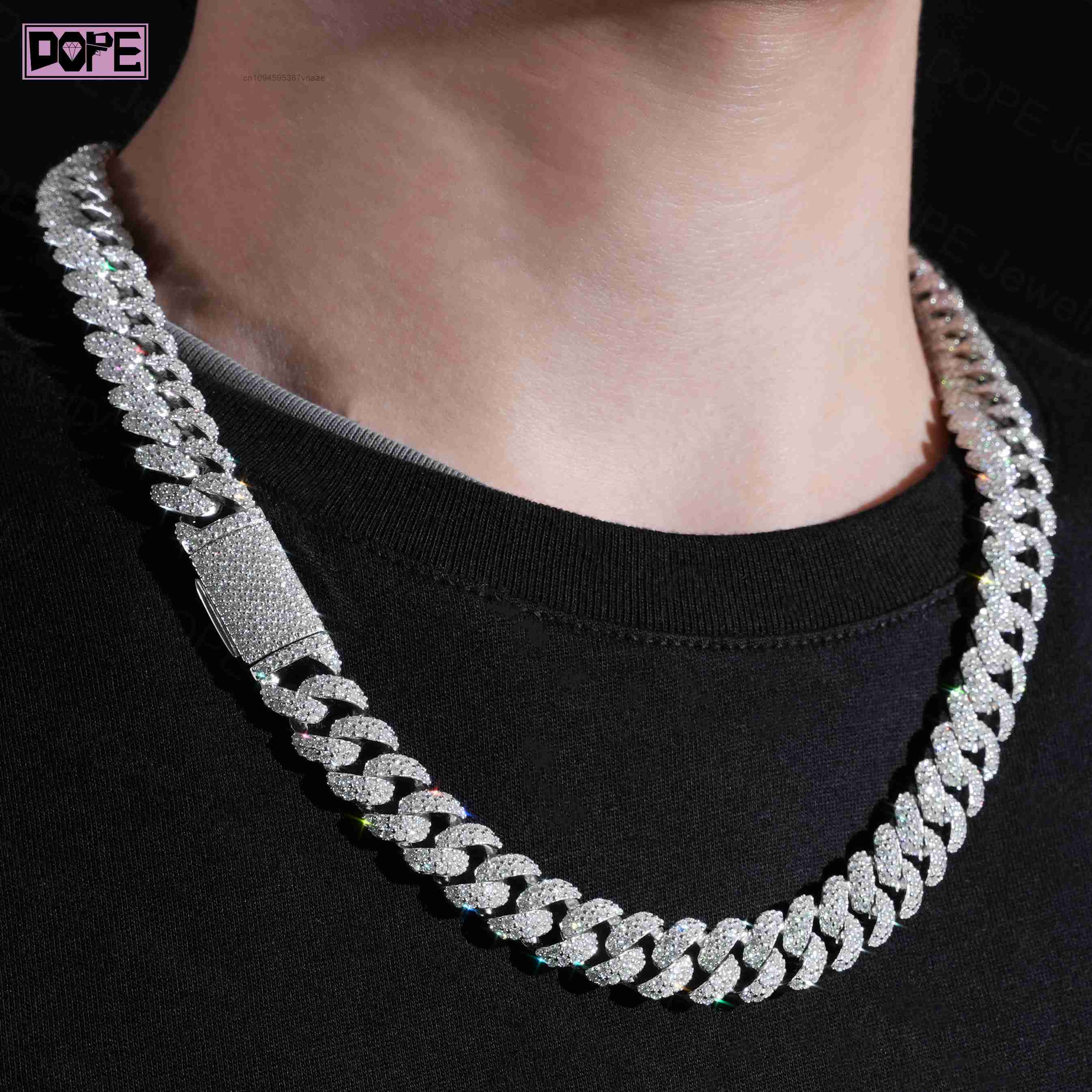 12mm VVS 아이스드 아웃 모이사나이트 쿠반 링크  - Cuban Link Chain 12Mm 리뷰 및 가격