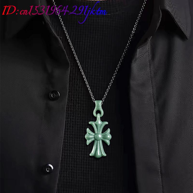 천연 버마산 경옥 십자가 펜던트 목걸이 주얼리 디자이너 - Necklaces 리뷰 및 가격