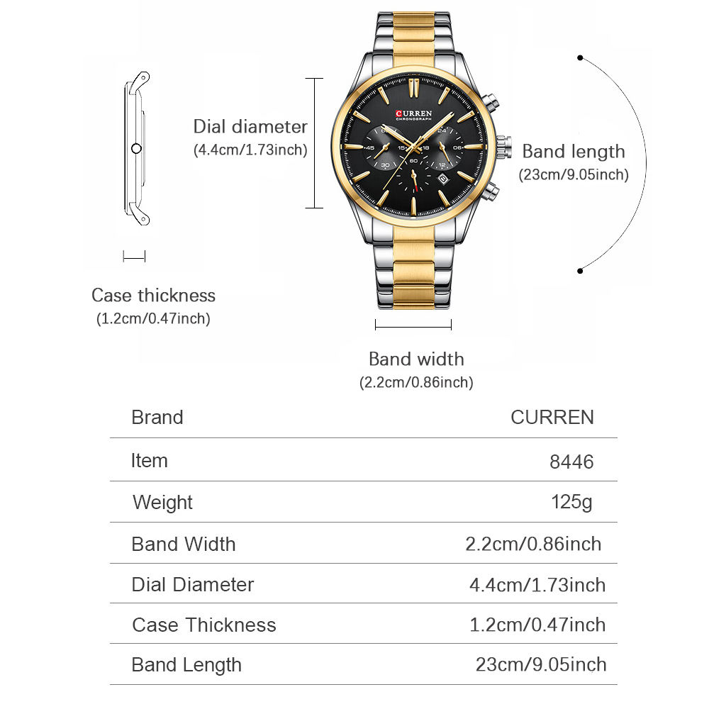 CURREN 캐주얼 쿼츠 크로노 스포츠 시계 남성용 브 - Watch Accessories 리뷰 및 가격