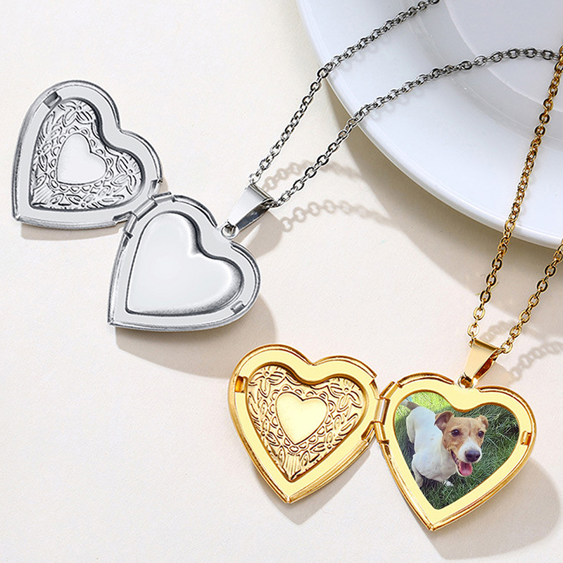 개인 맞춤형 로켓 목걸이, 사진과 텍스트가 새겨진 하트 - Heart Locket Necklace Photo 리뷰 및 가격
