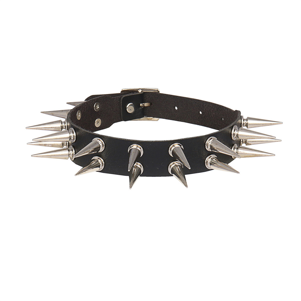 여성 남성용 롱 스파이크 초커 칼라 블랙 PU 가죽 고 - Goth Punk Spike Choker 리뷰 및 가격