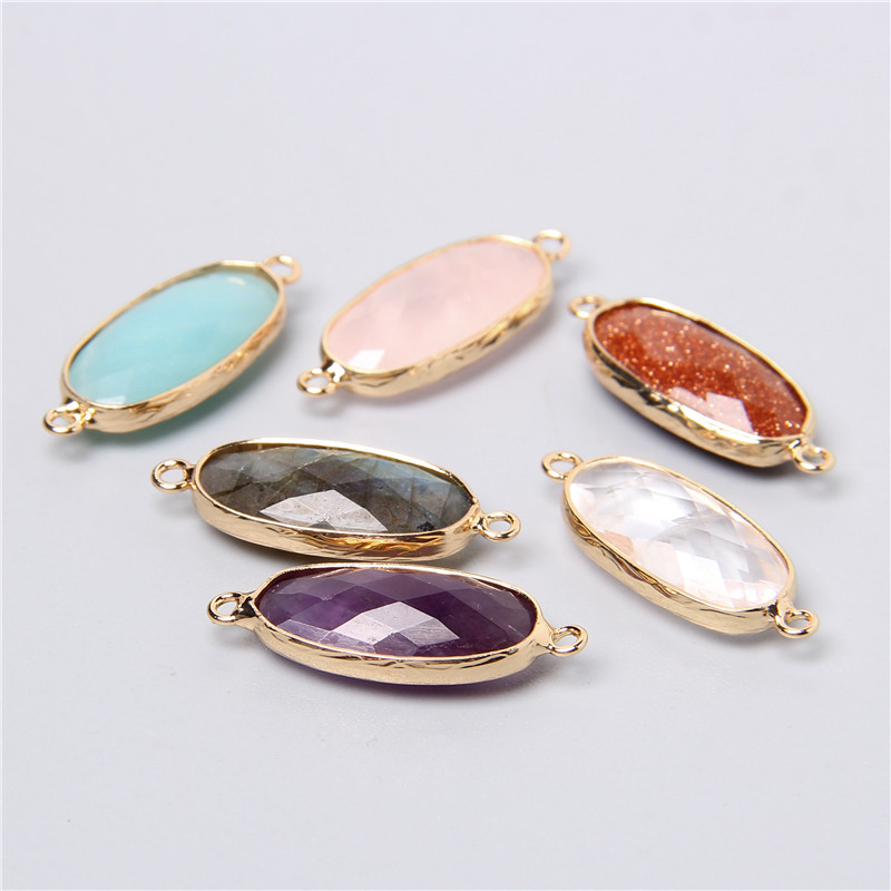 2pcs 10X26mm 자연 더블 루프 크리스탈 스톤  - Crystal Pendant Necklace Natural Stone 리뷰 및 가격