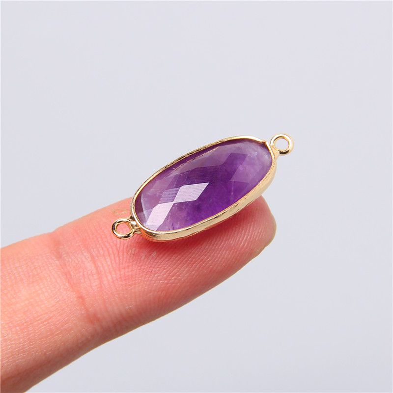 2pcs 10X26mm 자연 더블 루프 크리스탈 스톤  - Crystal Pendant Necklace Natural Stone 리뷰 및 가격