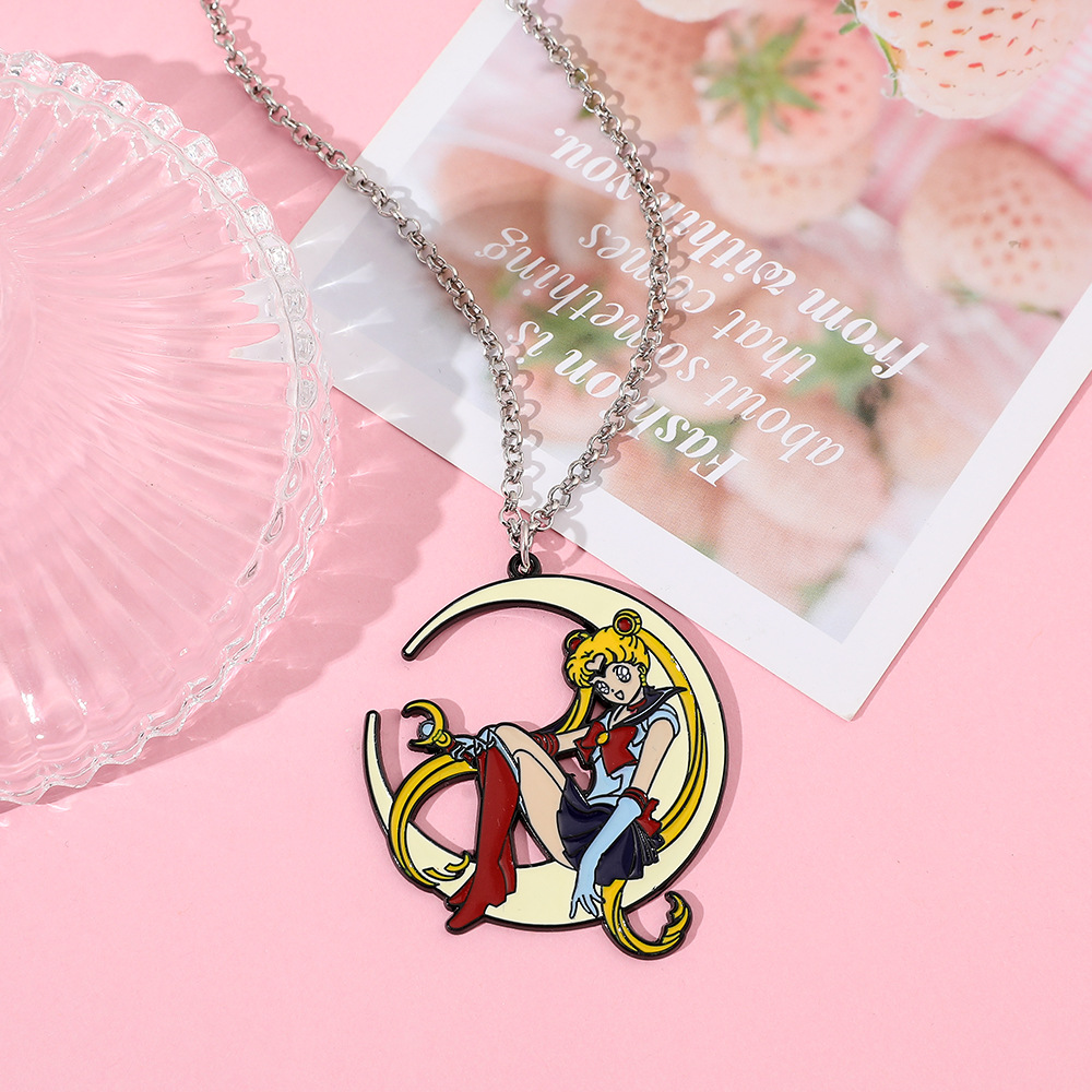 달콤한 애니메이션 메탈 에나멜 목걸이 달 모양 참 장식 - Anime Pendant Necklace 리뷰 및 가격