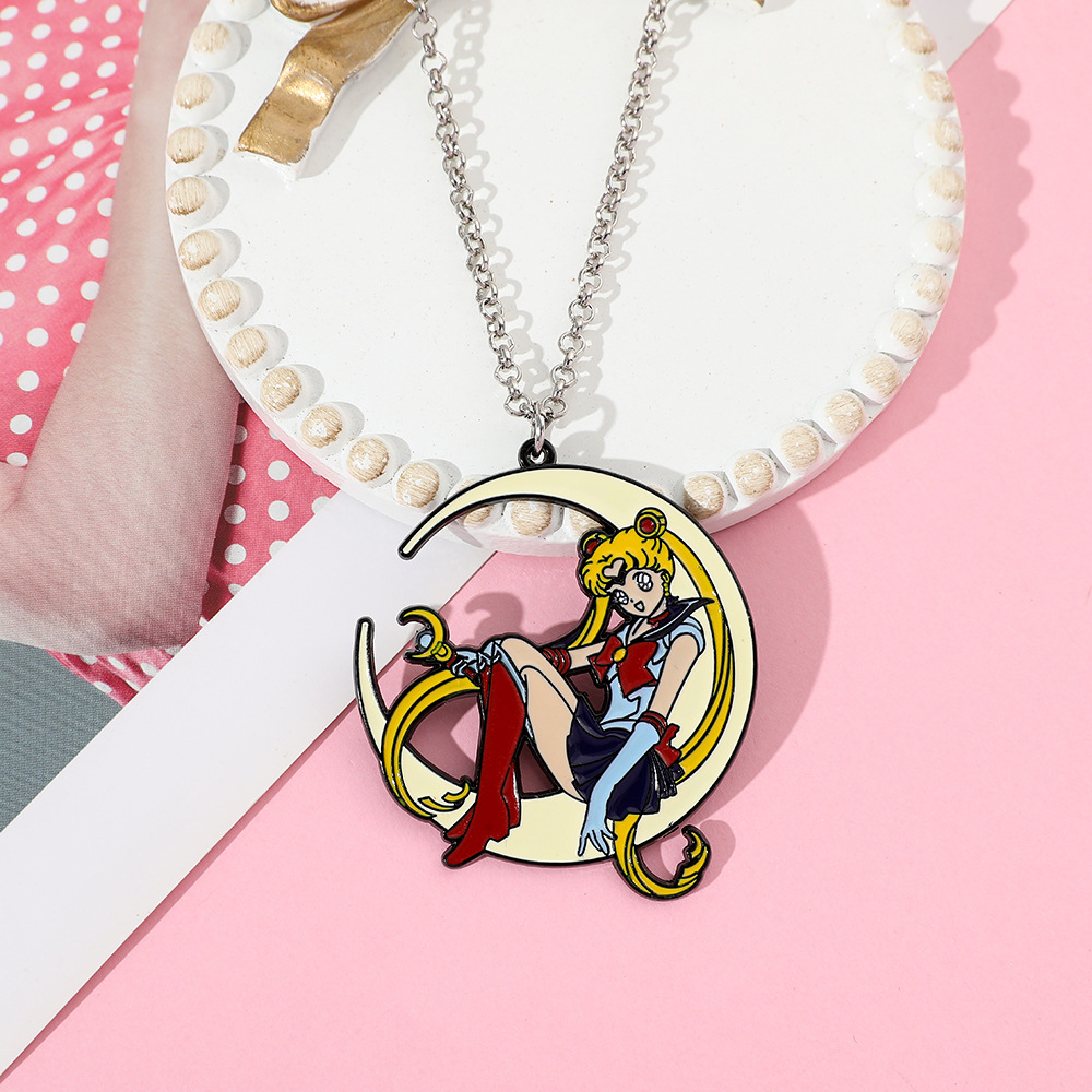 달콤한 애니메이션 메탈 에나멜 목걸이 달 모양 참 장식 - Anime Pendant Necklace 리뷰 및 가격