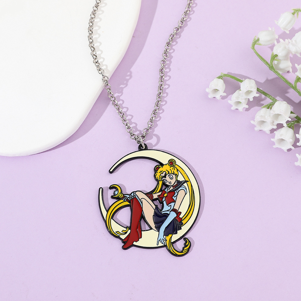 달콤한 애니메이션 메탈 에나멜 목걸이 달 모양 참 장식 - Anime Pendant Necklace 리뷰 및 가격