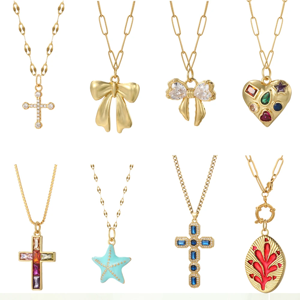 여성을위한 귀여운 바다 스타 쉘 Diy 목걸이 긴 스테 - Cross Pendant Necklace Gold 리뷰 및 가격