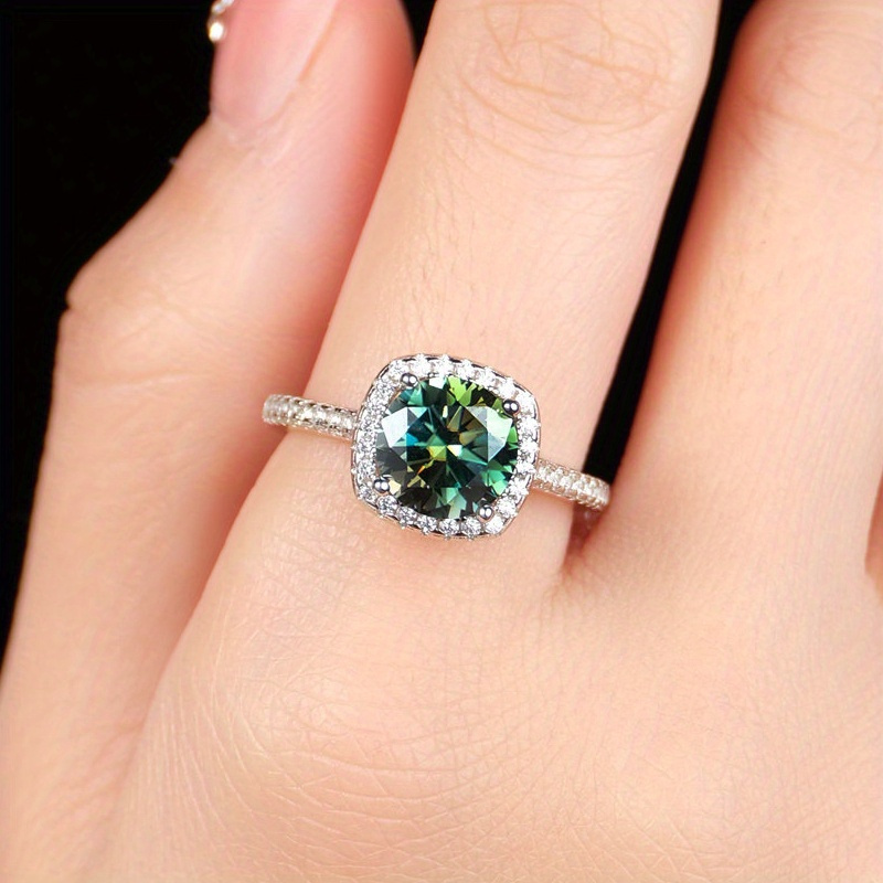 1PC 1/2/3 캐럿 라운드 컷 그린 모이사나이트 웨 - Moissanite Engagement Ring 1 Carat 리뷰 및 가격