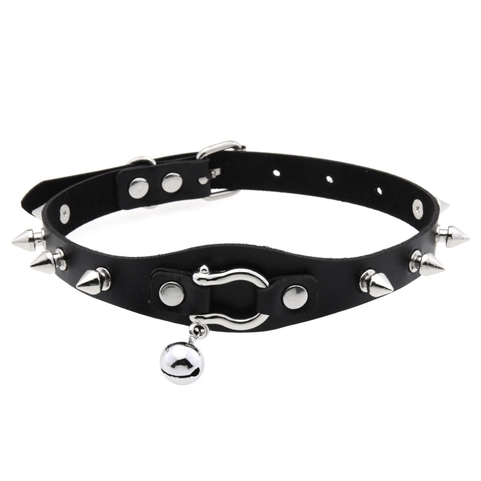 블랙 스파이크 초커 목걸이 리벳 스터드 펑크 록 벨 인 - Goth Punk Spike Choker 리뷰 및 가격