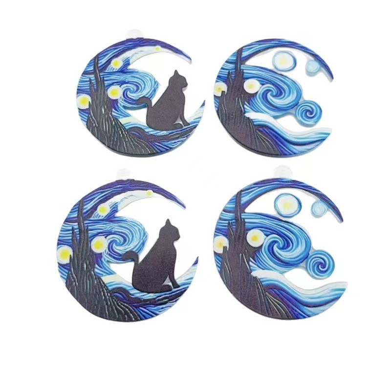 10pcs 크로스 보더 핫 판매 반 고흐의 별이 빛나는 - Earrings 리뷰 및 가격