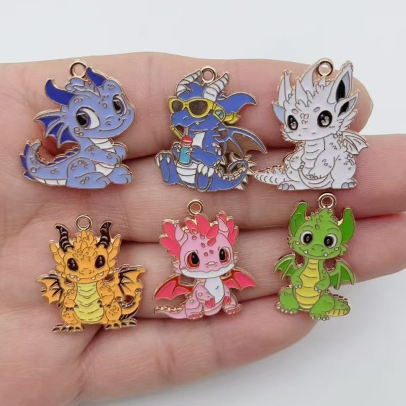 10pcs 개인화 된 작은 비행 드래곤 DIY 만화 드 - Earrings 리뷰 및 가격