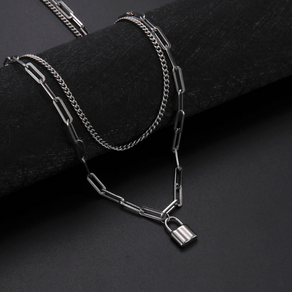 Unift 심미적 자물쇠 펜던트 남성 목걸이, 스테인레 - Layered Pendant Necklace Aesthetic 리뷰 및 가격