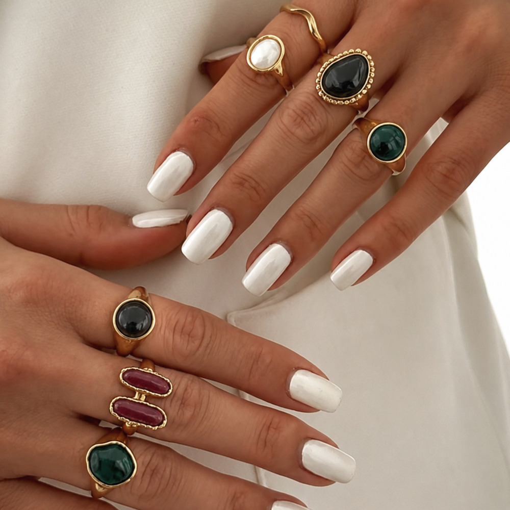 IngeSight.Z 7개 세트 펑크 트렌드 컬러풀 레 - Vintage Punk Knuckle Rings Set 리뷰 및 가격