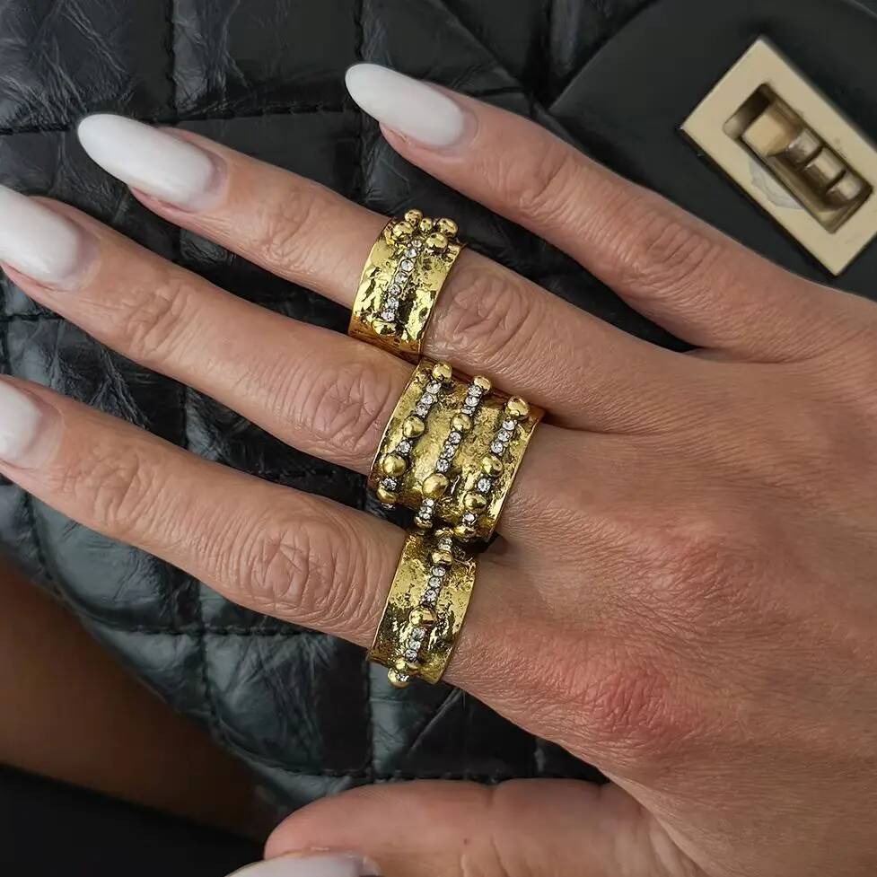 Ingemark 3Pcs 빈티지 인레이 라인스톤 조절  - Vintage Punk Knuckle Rings Set 리뷰 및 가격