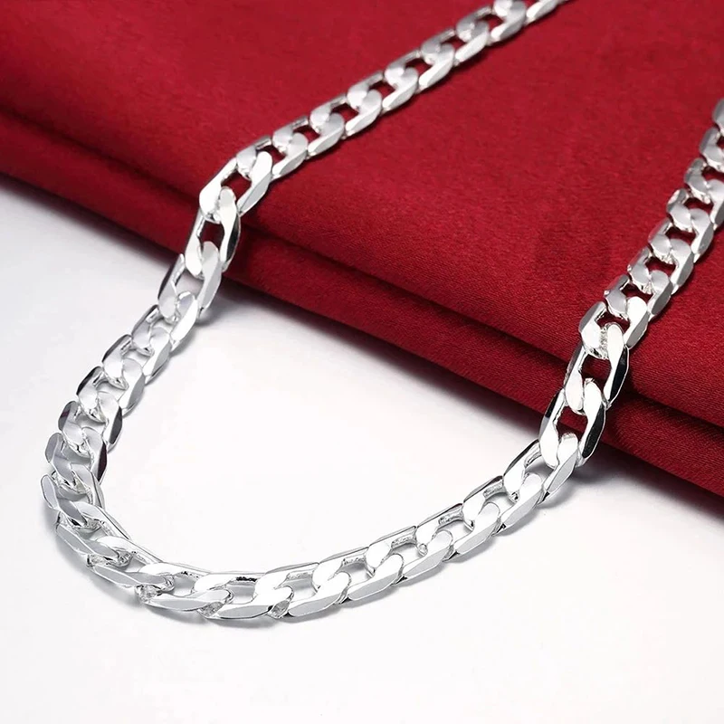 남녀공용 925 스털링 실버 목걸이 16/18/20/2 - Cuban Link Chain 12Mm 리뷰 및 가격