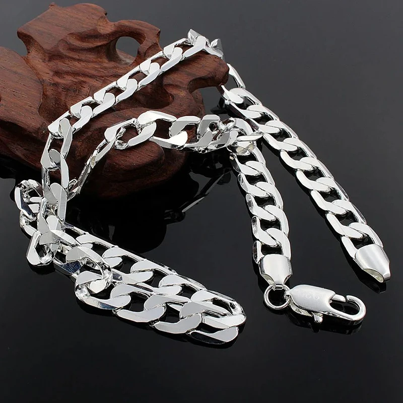 남녀공용 925 스털링 실버 목걸이 16/18/20/2 - Cuban Link Chain 12Mm 리뷰 및 가격
