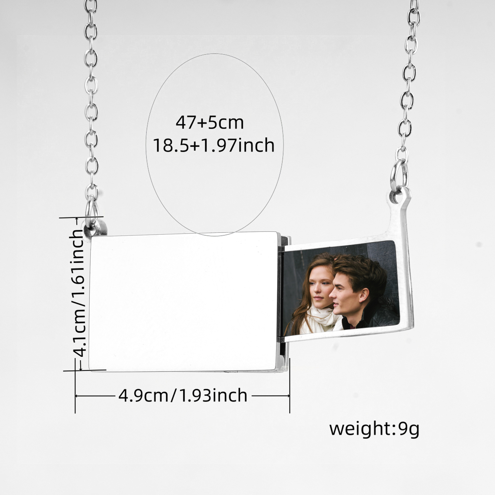 개인 맞춤 스테인리스 스틸 사진 로켓 목걸이 - 각인된 - Heart Locket Necklace Photo 리뷰 및 가격
