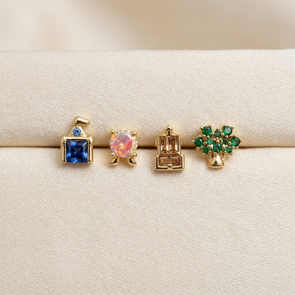 여자를위한 새로운 절묘한 귀여운 놀이 공원 스터드 귀걸 - Earrings 리뷰 및 가격