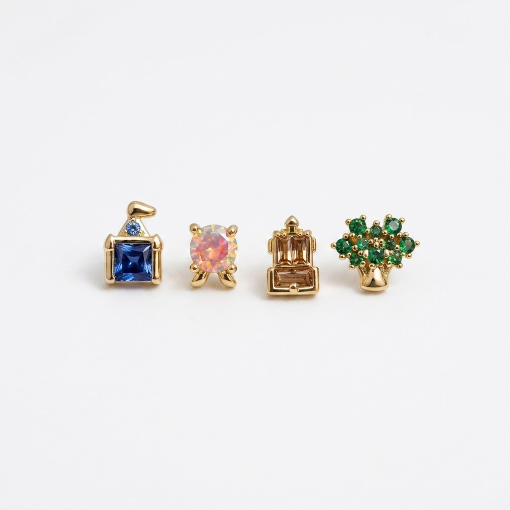 여자를위한 새로운 절묘한 귀여운 놀이 공원 스터드 귀걸 - Earrings 리뷰 및 가격