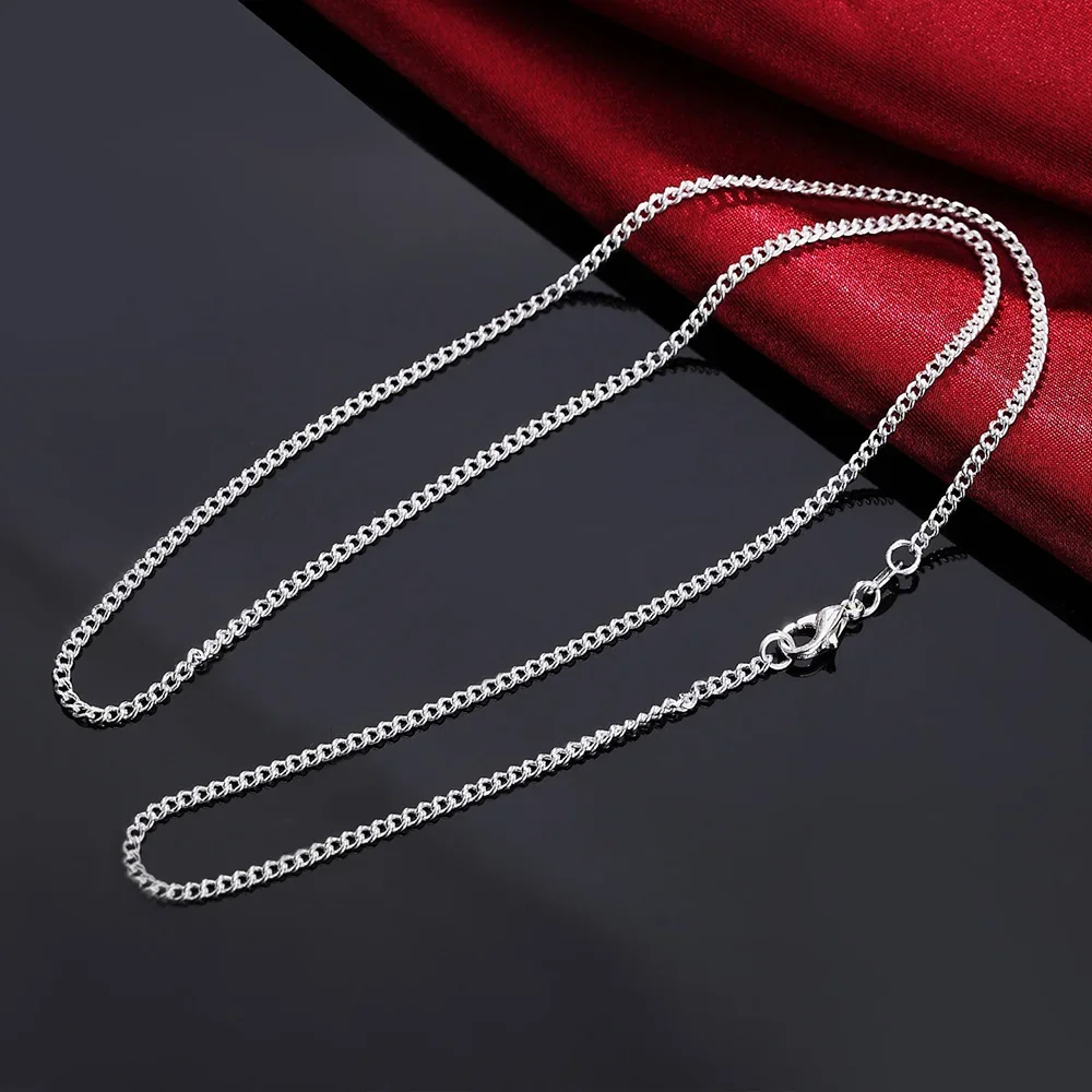 925 스털링 실버 클래식 체인 목걸이, 40-75cm - 925 Sterling Silver Chain Necklace Men 리뷰 및 가격