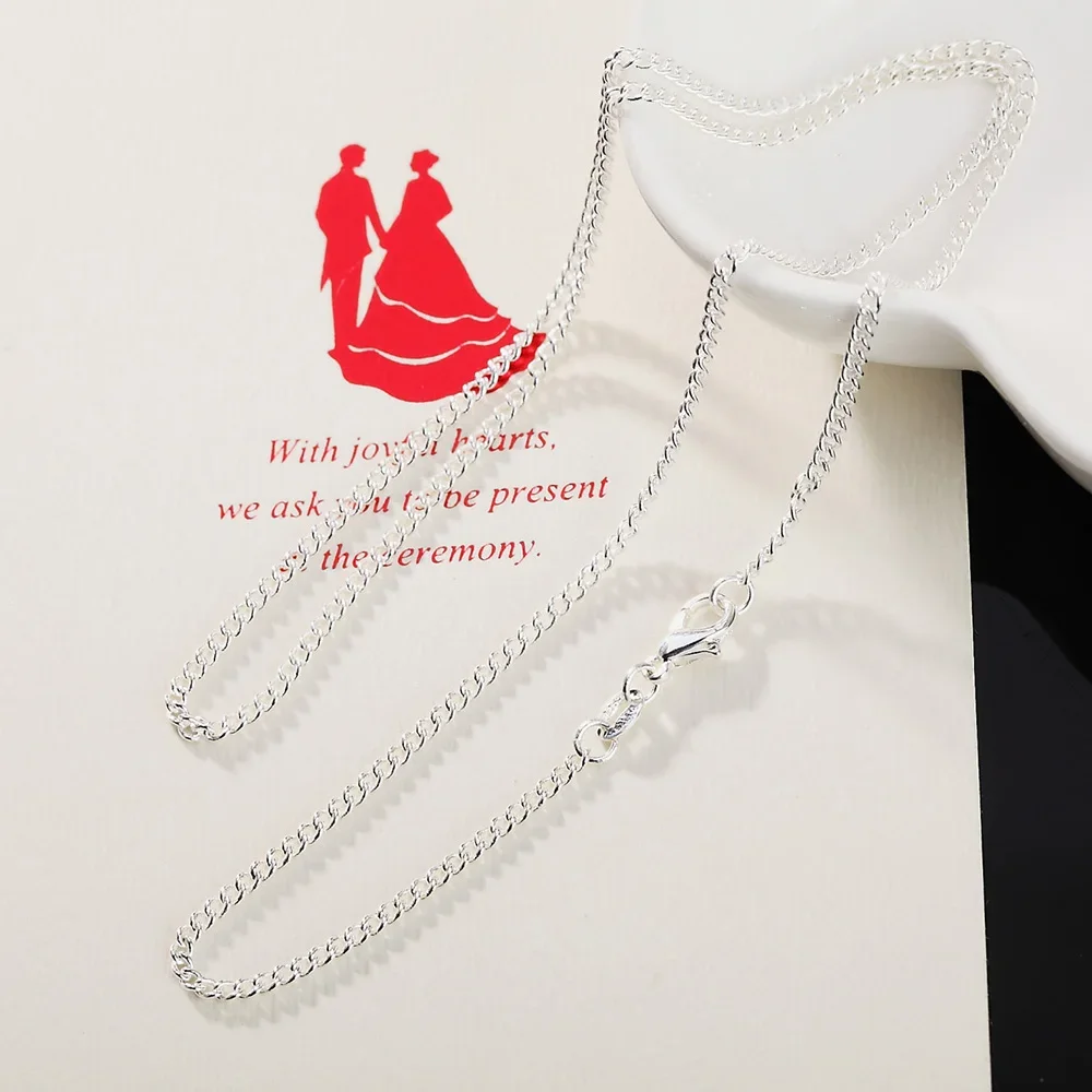 925 스털링 실버 클래식 체인 목걸이, 40-75cm - 925 Sterling Silver Chain Necklace Men 리뷰 및 가격