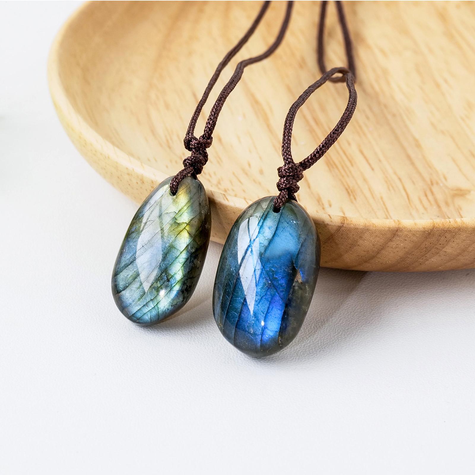 천연 라브라도라이트 펜던트 목걸이 남성 여성 에너지 쿼 - Crystal Pendant Necklace Natural Stone 리뷰 및 가격