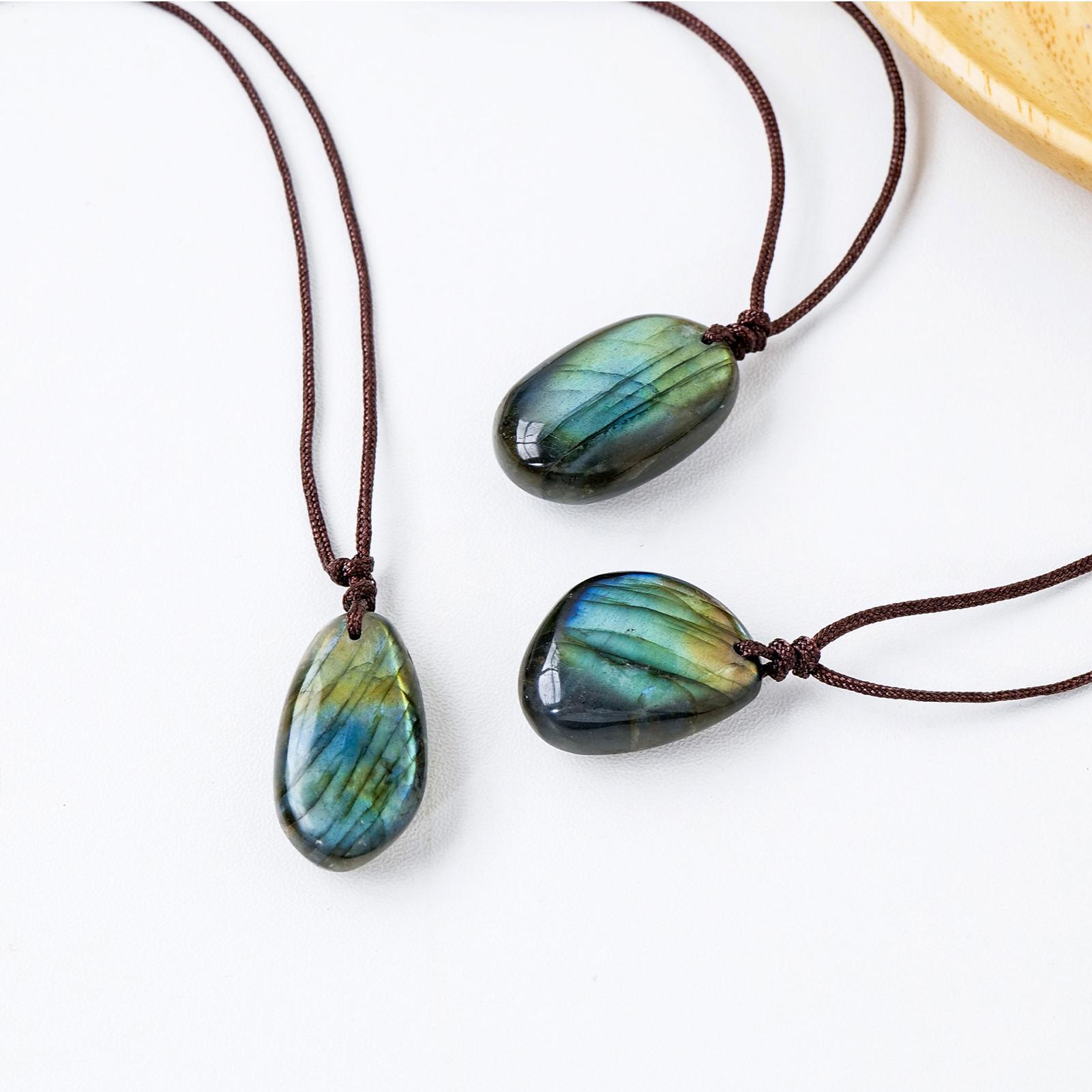 천연 라브라도라이트 펜던트 목걸이 남성 여성 에너지 쿼 - Crystal Pendant Necklace Natural Stone 리뷰 및 가격