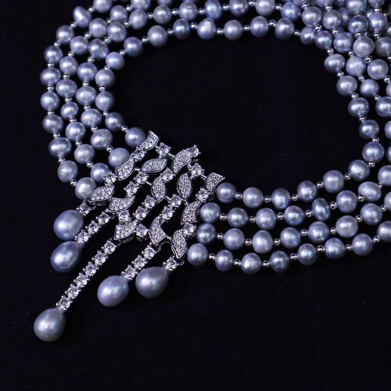 담수 진주 목걸이, 빈티지 트리플 레이어 럭셔리 디자인 - Pearl Choker Necklace Vintage 리뷰 및 가격