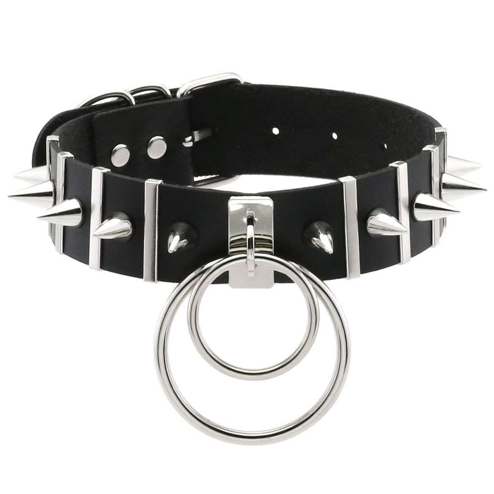 큰 스파이크 초커 가죽 목걸이 여성을위한 금속 펑크 목 - Goth Punk Spike Choker 리뷰 및 가격